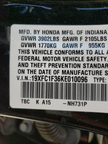 Photo 10 from auction – 2019 HONDA CIVIC EX with VIN 19XFC1F36KE010096