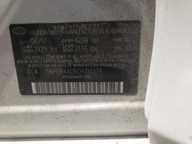 Photo 10 from auction – 2012 HYUNDAI SONATA GLS with VIN 5NPEB4AC6CH311374