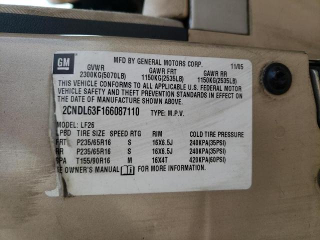 Photo 10 from auction – 2006 CHEVROLET EQUINOX with VIN 2CNDL63F166087110