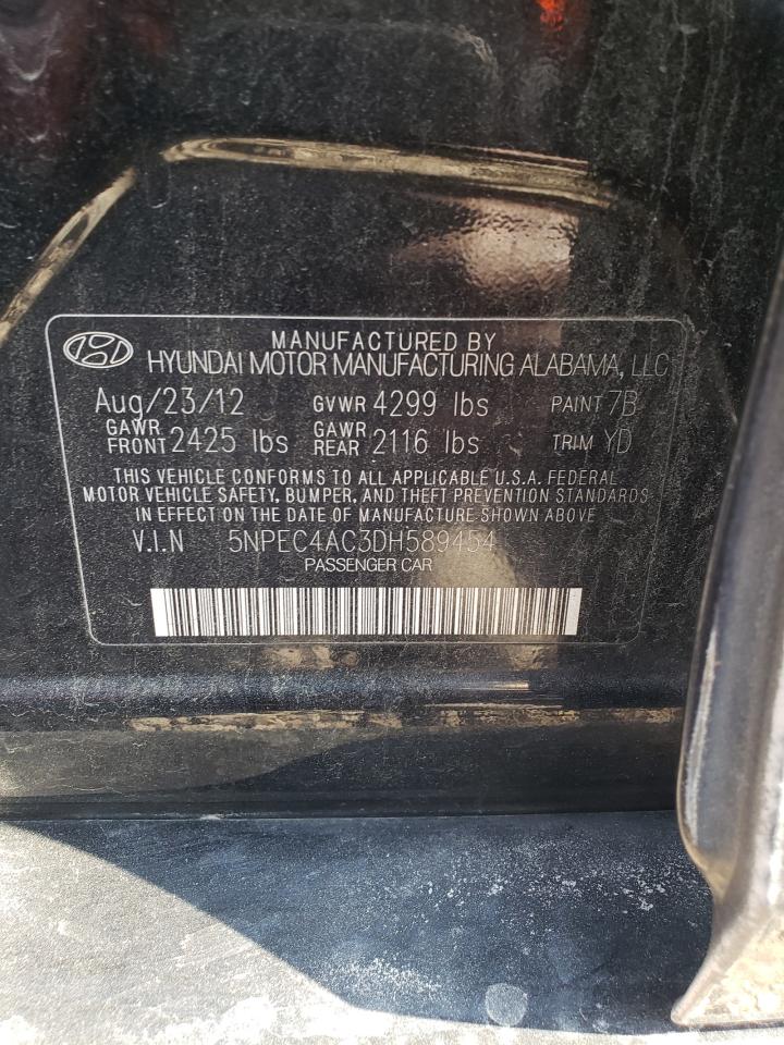 Photo 10 from auction – 2013 HYUNDAI SONATA SE with VIN 5NPEC4AC3DH589454