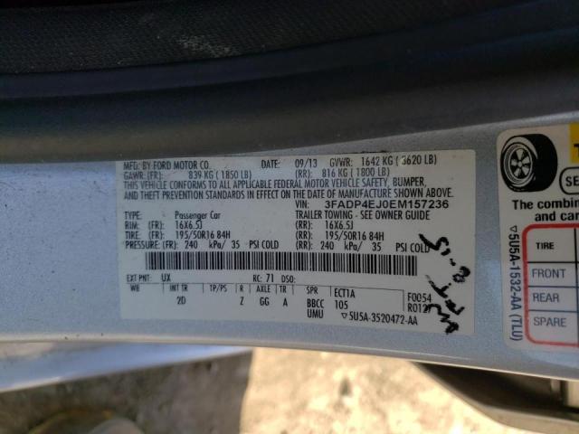 Photo 10 from auction – 2014 FORD FIESTA SE with VIN 3FADP4EJ0EM157236