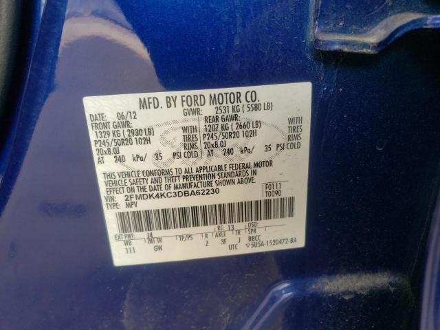 Photo 10 from auction – 2013 FORD EDGE LIMIT with VIN 2FMDK4KC3DBA62230
