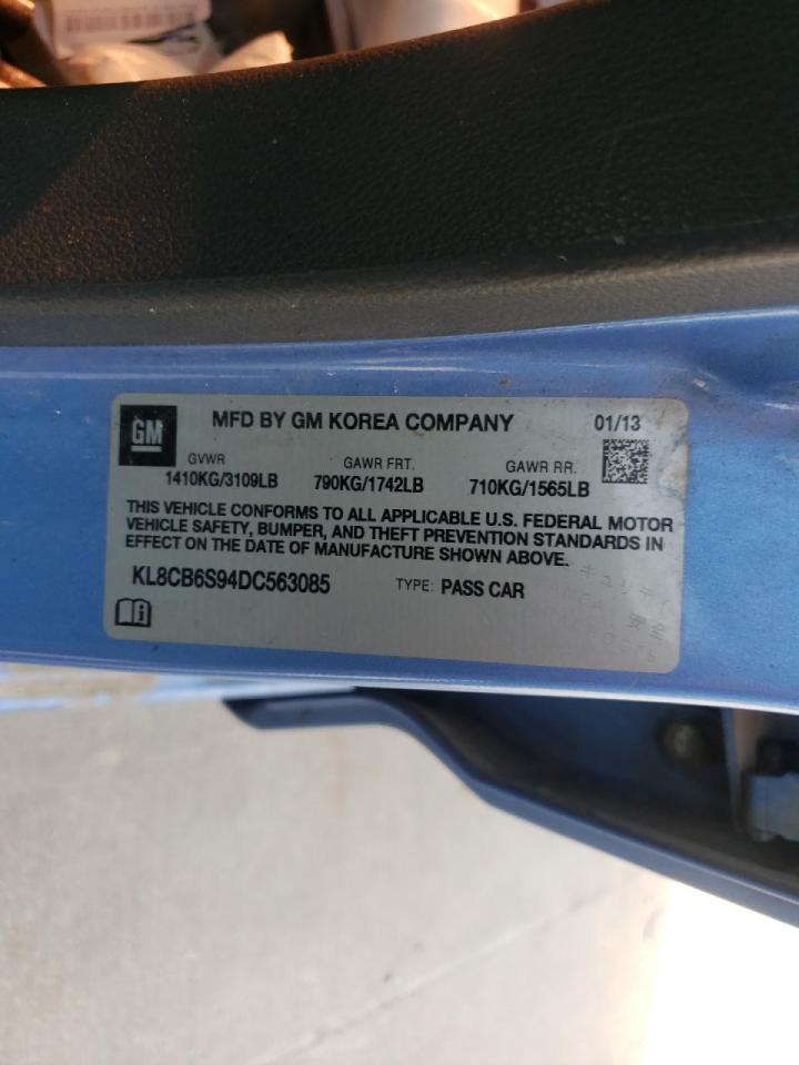 Photo 10 from auction – 2013 CHEVROLET SPARK LS with VIN KL8CB6S94DC563085