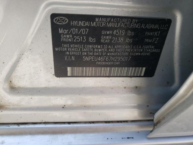 Photo 10 from auction – 2007 HYUNDAI SONATA with VIN 5NPEU46F67H295017