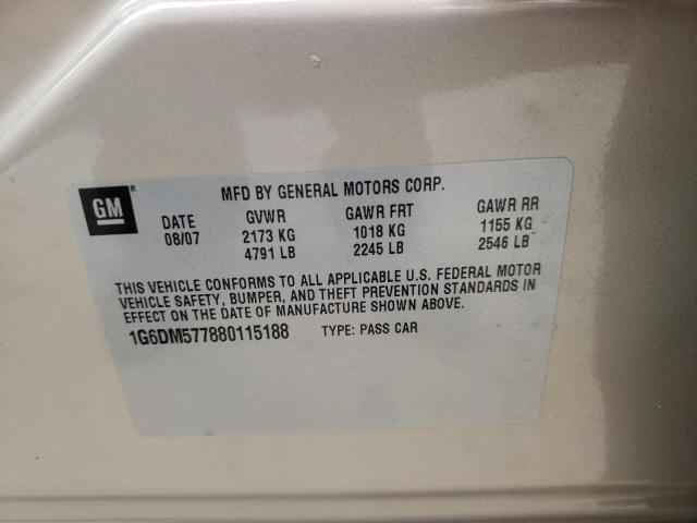 Photo 10 from auction – 2008 CADILLAC CTS with VIN 1G6DM577880115188