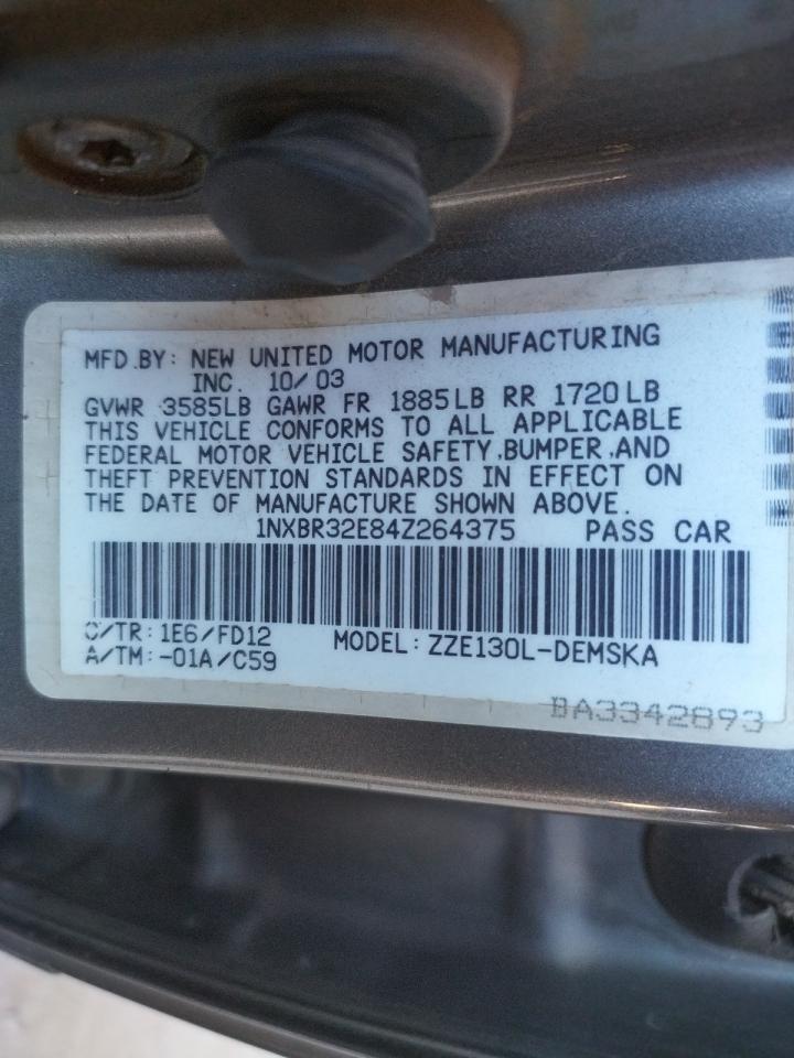 Photo 10 from auction – 2004 TOYOTA COROLLA CE with VIN 1NXBR32E84Z264375