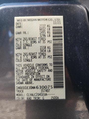 Photo 10 from auction – 2022 NISSAN FRONTIER S with VIN 1N6ED1EJ0NN630075