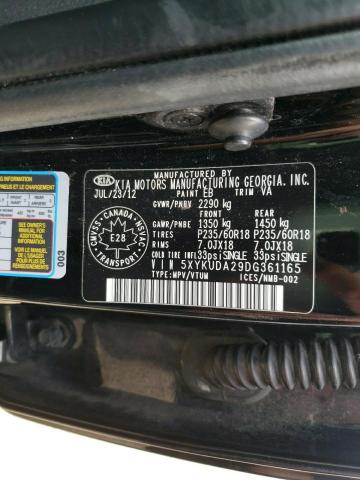 Photo 10 from auction – 2013 KIA SORENTO EX with VIN 5XYKUDA29DG361165