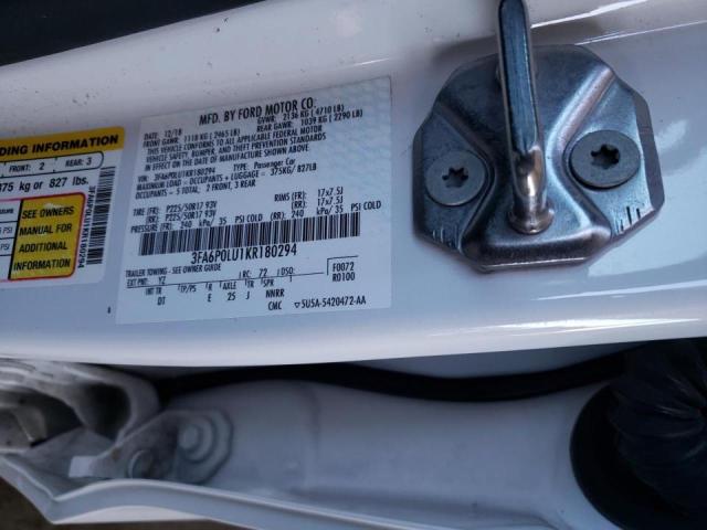 Photo 10 from auction – 2019 FORD FUSION SE with VIN 3FA6P0LU1KR180294