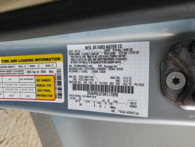 Photo 10 from auction – 2013 FORD FUSION SE with VIN 3FA6P0LU7DR117090