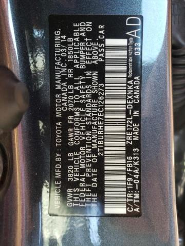 Photo 10 from auction – 2014 TOYOTA COROLLA L with VIN 2T1BURHE7EC126273