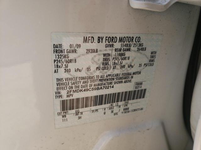 Photo 10 from auction – 2009 FORD EDGE LIMIT with VIN 2FMDK49C59BA70214