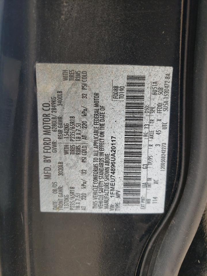 Photo 10 from auction – 2006 FORD EXPLORER E with VIN 1FMEU74896UA20117