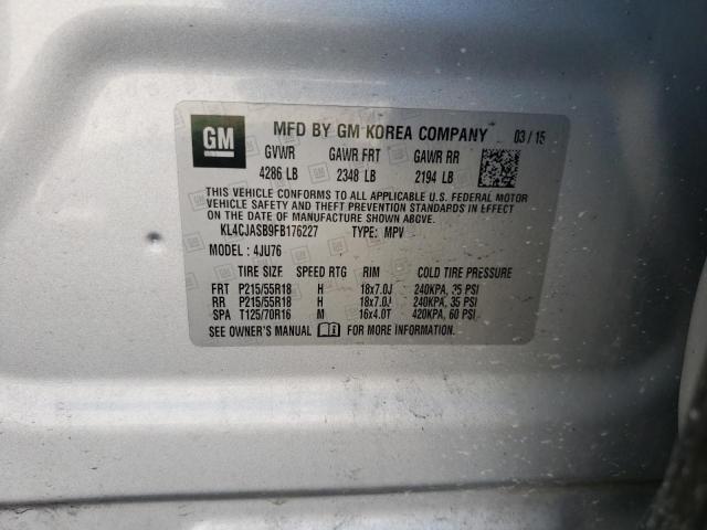 Photo 10 from auction – 2015 BUICK ENCORE with VIN KL4CJASB9FB176227