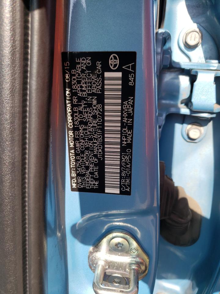 Photo 10 from auction – 2015 TOYOTA PRIUS C with VIN JTDKDTB31F1107728