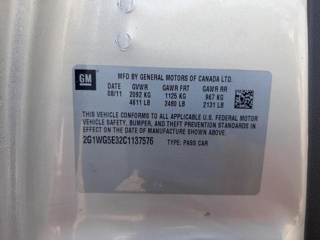 Photo 10 from auction – 2012 CHEVROLET IMPALA LT with VIN 2G1WG5E32C1137576