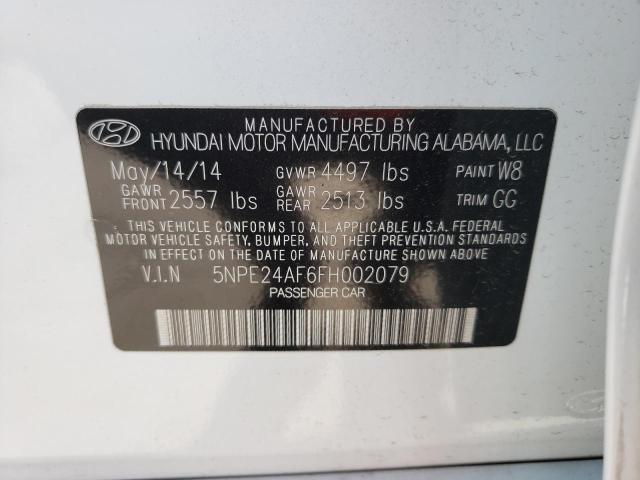 Photo 10 from auction – 2015 HYUNDAI SONATA SE with VIN 5NPE24AF6FH002079