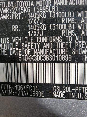 Photo 10 from auction – 2011 TOYOTA SIENNA LE with VIN 5TDKK3DC3BS010899
