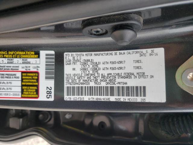 Photo 10 from auction – 2016 TOYOTA TACOMA DOU with VIN 3TMBZ5DN4GM004528