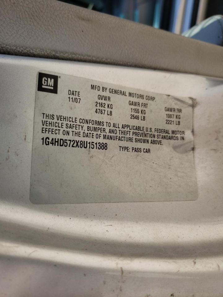 Photo 10 from auction – 2008 BUICK LUCERNE CX with VIN 1G4HD572X8U151388