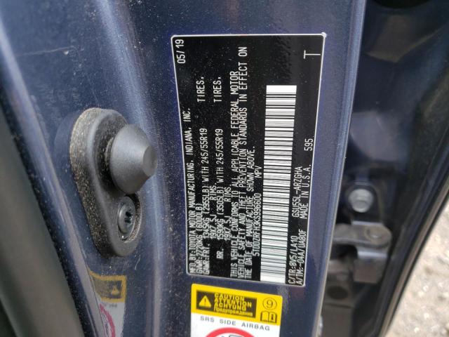 Photo 10 from auction – 2019 TOYOTA HIGHLANDER with VIN 5TDDZRFH3KS996600