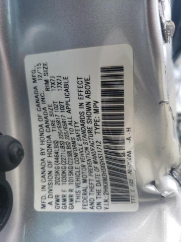 HONDA CR-V EX 2016 with VIN 2HKRM3H5XGH511712 - Photo from auction