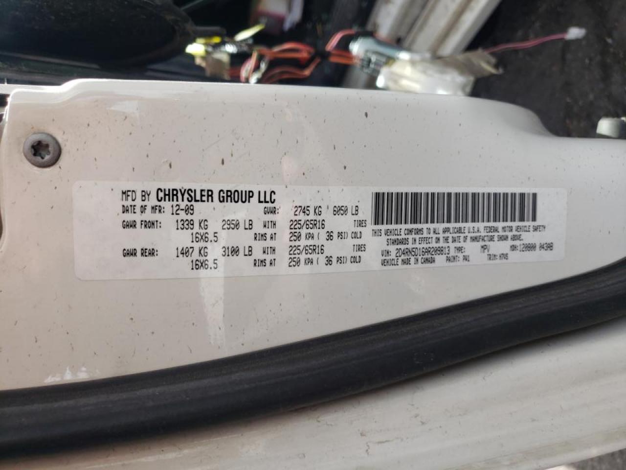 Photo 10 from auction – 2010 DODGE GRAND CARA with VIN 2D4RN5D16AR209813