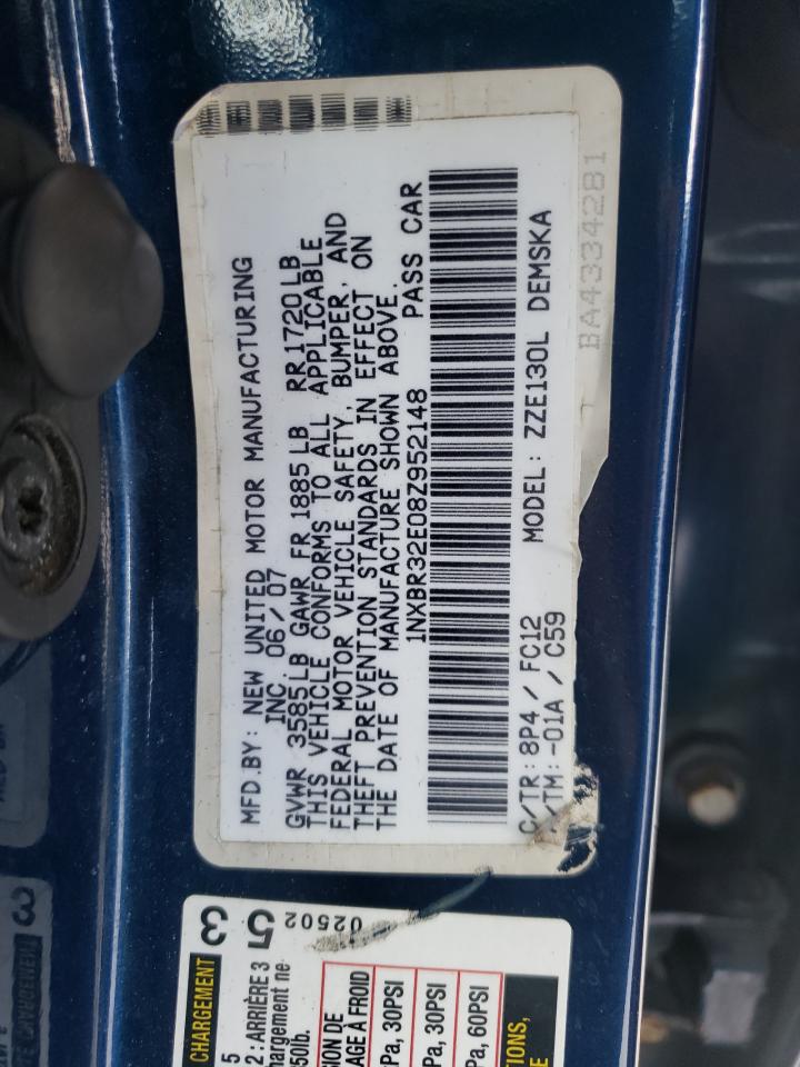 Photo 10 from auction – 2008 TOYOTA COROLLA CE with VIN 1NXBR32E08Z952148