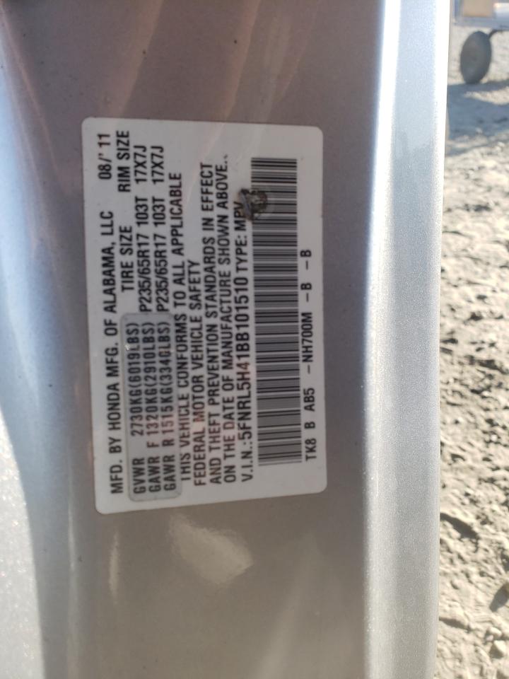 Photo 10 from auction – 2011 HONDA ODYSSEY EX with VIN 5FNRL5H41BB101510