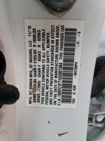 Photo 10 from auction – 2016 HONDA CIVIC EXL with VIN 19XFC1F71GE001364