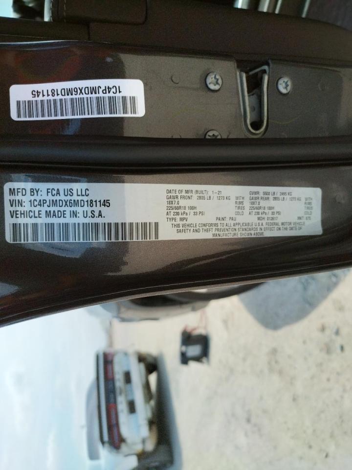 Photo 10 from auction – 2021 JEEP CHEROKEE L with VIN 1C4PJMDX6MD181145
