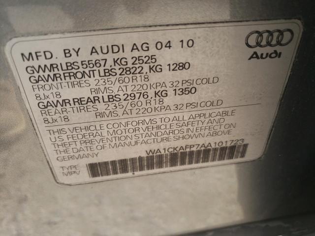 Photo 10 from auction – 2010 AUDI Q5 PREMIUM with VIN WA1CKAFP7AA101723