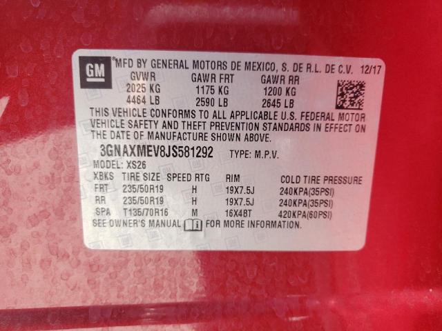 Photo 10 from auction – 2018 CHEVROLET EQUINOX PR with VIN 3GNAXMEV8JS581292