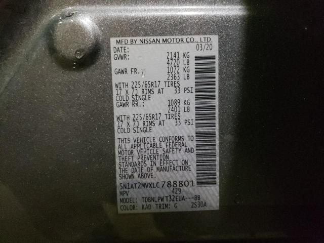 Photo 10 from auction – 2020 NISSAN ROGUE S with VIN 5N1AT2MVXLC788801