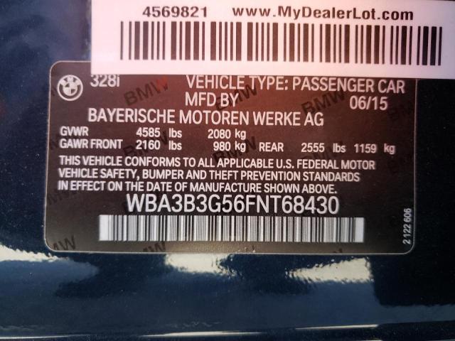 Photo 10 from auction – 2015 BMW 328 XI with VIN WBA3B3G56FNT68430