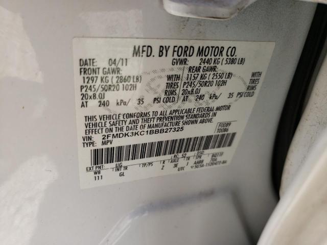Photo 10 from auction – 2011 FORD EDGE LIMIT with VIN 2FMDK3KC1BBB27325