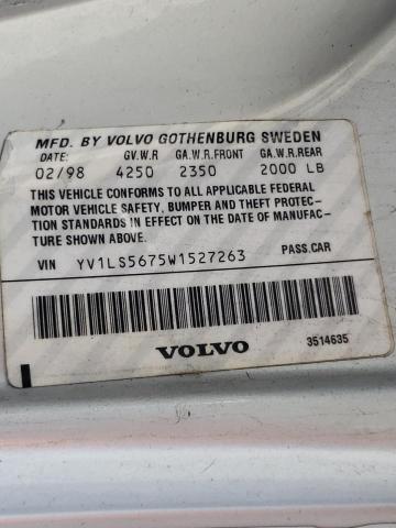 Photo 10 from auction – 1998 VOLVO S70 GLT with VIN YV1LS5675W1527263