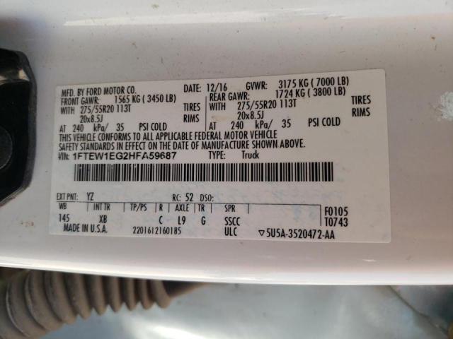 Photo 10 from auction – 2017 FORD F150 SUPER with VIN 1FTEW1EG2HFA59687