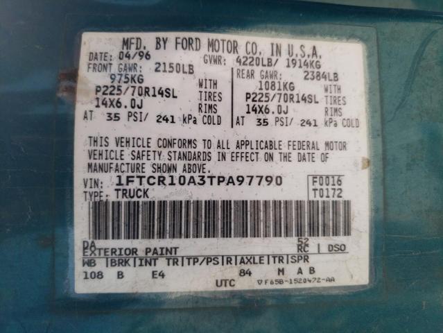 Photo 10 from auction – 1996 FORD RANGER with VIN 1FTCR10A3TPA97790