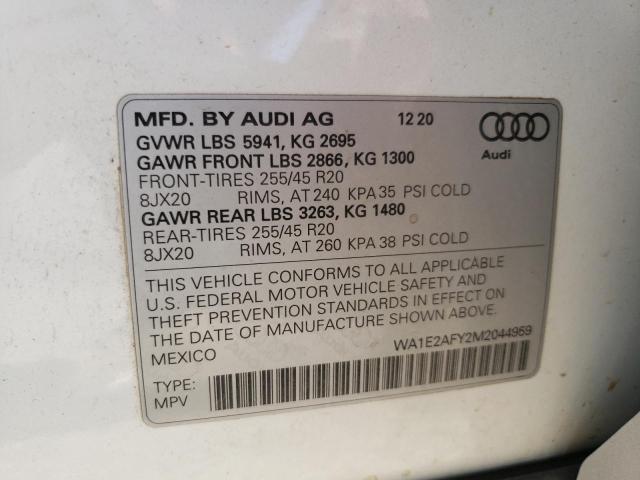 Photo 10 from auction – 2021 AUDI Q5 E PREMI with VIN WA1E2AFY2M2044959