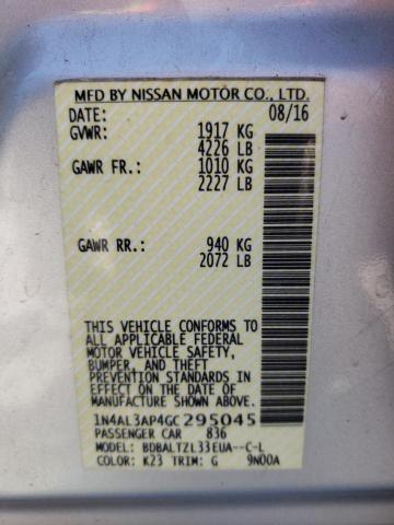 Photo 10 from auction – 2016 NISSAN ALTIMA 2.5 with VIN 1N4AL3AP4GC295045