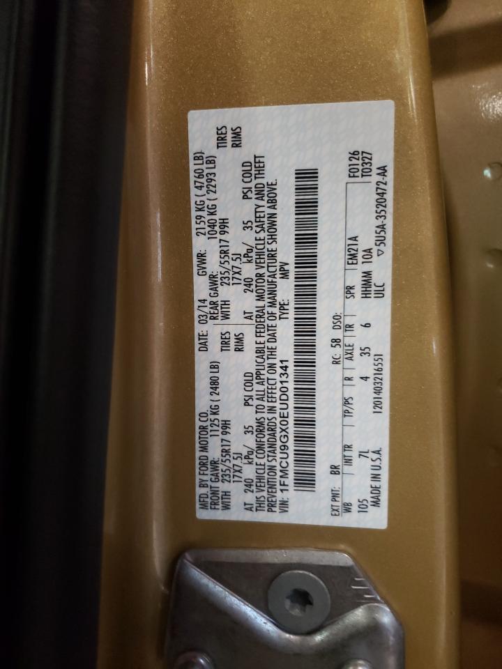 Photo 10 from auction – 2014 FORD ESCAPE SE with VIN 1FMCU9GX0EUD01341