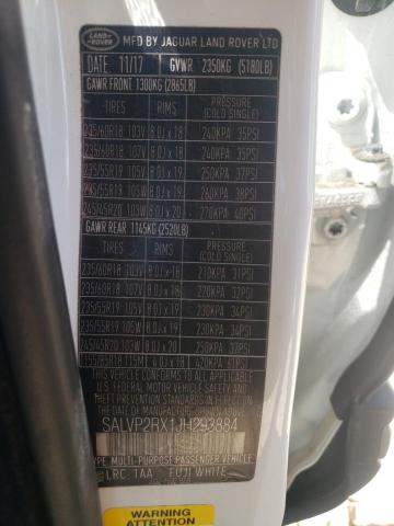 Photo 10 from auction – 2018 LAND ROVER RANGE ROVE with VIN SALVP2RX1JH293884