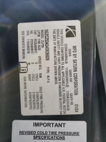 Photo 10 from auction – 2004 SATURN VUE with VIN 5GZCZ53434S836828