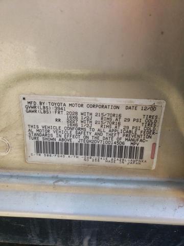 TOYOTA RAV4 2001 with VIN JTEGH20V710014506 - Photo from auction