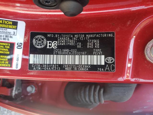 Photo 10 from auction – 2018 TOYOTA COROLLA L with VIN 2T1BURHE6JC032167