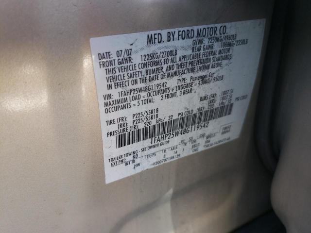Photo 10 from auction – 2008 FORD TAURUS LIM with VIN 1FAHP25W48G119542