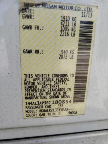 Photo 10 from auction – 2014 NISSAN ALTIMA S with VIN 1N4AL3AP3EC180854