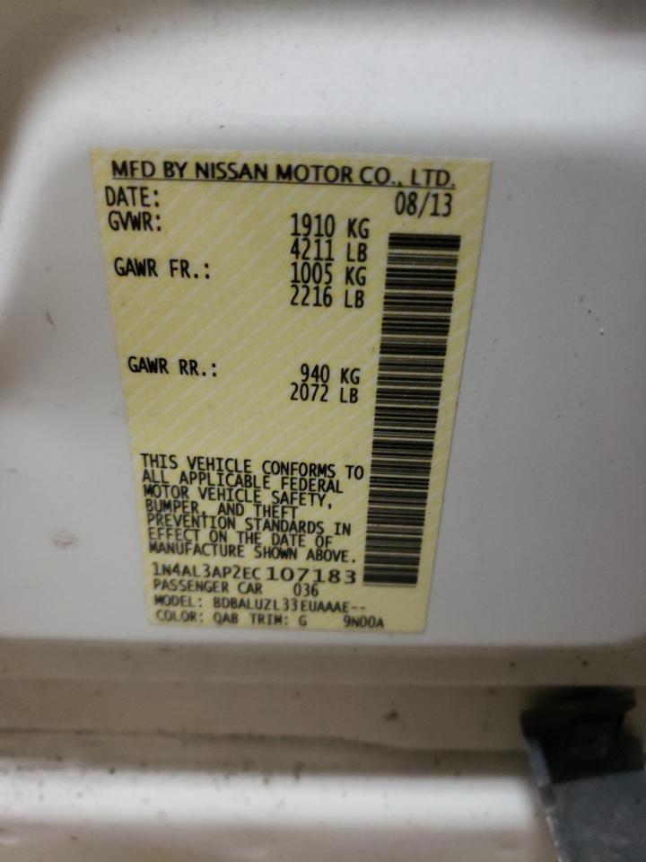 Photo 10 from auction – 2014 NISSAN ALTIMA 2.5 with VIN 1N4AL3AP2EC107183