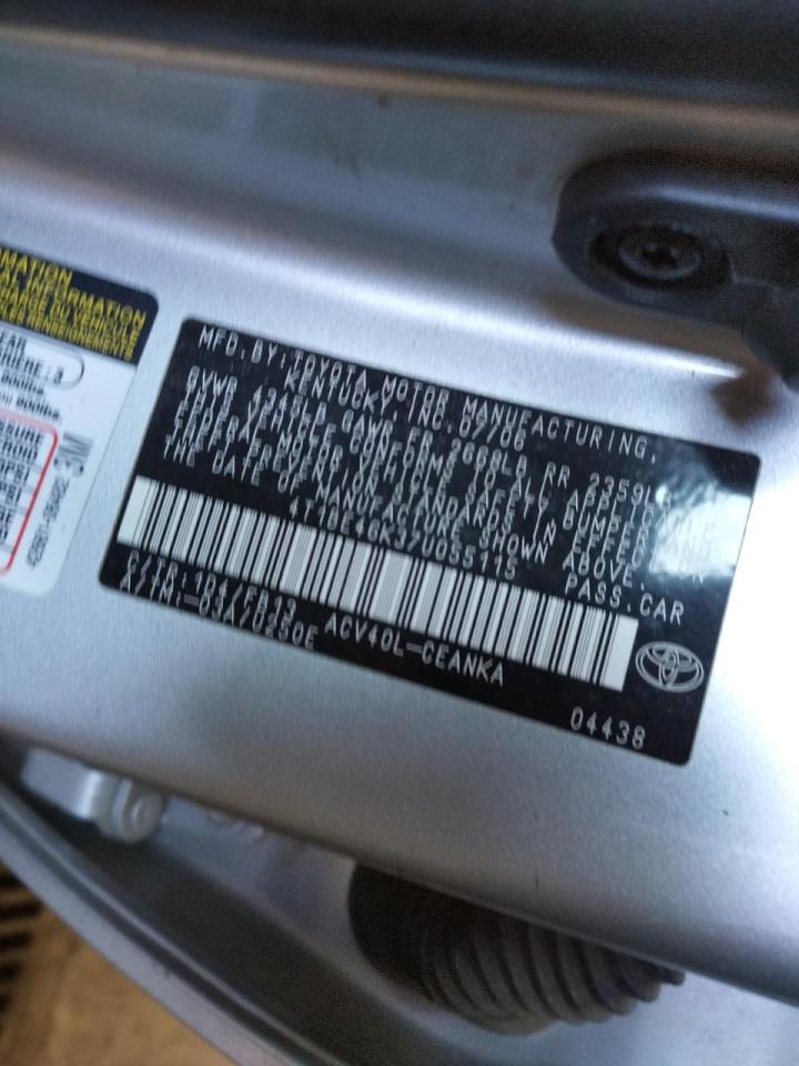 Photo 10 from auction – 2007 TOYOTA CAMRY CE with VIN 4T1BE46K37U055115